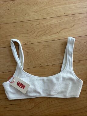 SOLID & STRIPED White Terry Scoop Bralette